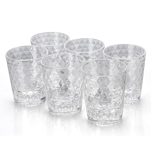 BPA-Free Plastic Tumblers 6 Pack (6x16oz) | Reusable Dishwasher Safe | Stackable Shatterproof Cups | Plastic Drinkware & Drinking Tumblers for Restaurant, Home, Party - color: Transparent, size: 6-Pack