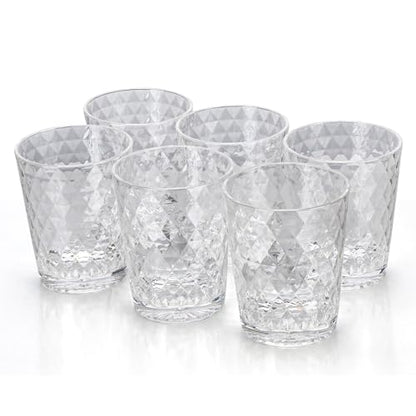 BPA-Free Plastic Tumblers 6 Pack (6x16oz) | Reusable Dishwasher Safe | Stackable Shatterproof Cups | Plastic Drinkware & Drinking Tumblers for Restaurant, Home, Party - color: Transparent, size: 6-Pack