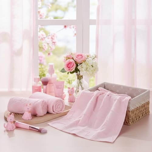Hahafelt 3 Pack Pink Cat Bathroom Hand Towels Cute Paw Kitchen Towels Decor 100% Cotton Soft Absorbent Decorative Jacquard Weave Gifts for Kitchen Bathroom Decor, 29.5 x 13.7 Inch - style: Cat Paw