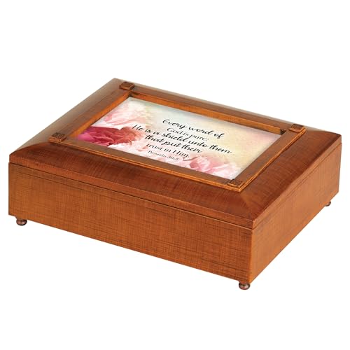 Cottage Garden JBRB13S Shield Them That Put Their Trust In Him Woodgrain Finish Polymer Photo Frame Jewelry Storage Box - style: Shield Them That Put Their Trust In Him