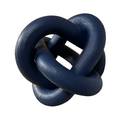 Wood Knot Decor -Coffee Table Decor,Navy Blue Decor Shelf Decor | Entry Table Accessorie Boho Rustic Modern Shabby Chic Style Decor 3 Link Wooden Knot Chain Link Decor - color: Navy Blue