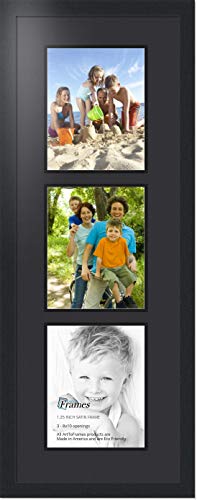 ArtToFrames Collage Photo Frame Double Mat with 3 - 8x10 Openings and Satin Black Frame - color: Black, size: 3 - 8x10