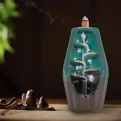 Backflow Incense Holder, Ceramic Burner Waterfall, Aromatherapy Ornament, Home Decor