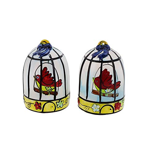 Ceramic Bird Salt and Pepper Shaker Collectors Kitchen Décor - Bird Cage - color: Bird Cage