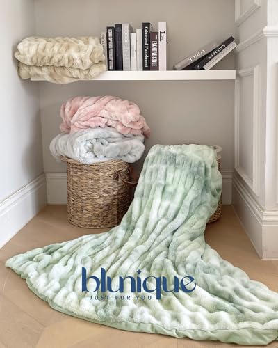 Ultra Soft Cozy Faux Fur Throw Blanket, Fuzzy Plush Thick Bubble Blanket, Luxury Fluffy Blanket for Couch, Sofa, Bedroom, and Living Room, 60x80 Inches,Tie-Dye Gray - color: Z-tie-dye Gray, size: Twin