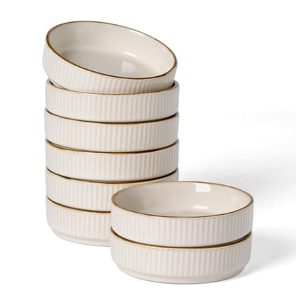 famiware Ceramic Soy Sauce Dish, 4oz Dipping Bowls Set of 8, White | Individual Dip Sauce Cups/Dishes/Plates, Small Serving Bowls for Side Dishes, Condiments, Sushi, Appetizers, Reactive Glaze - color: White, size: 8pcs