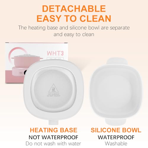 Digital Hair Removal Wax Warmer, Adjustable Temperature Waxing Machine for Women Hair Removal, Face, Bikini, Legs and Body, with Silicone Wax Pot Liner (White) - color: White