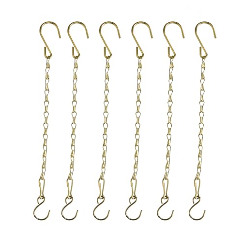 Chain for Hanging Plants,21 Inch Gold Hanging Chain, Small Hanging Basket Chain Kits with Hooks for Bird Feeder Hanging Basket Extender Porch Wind Chime (Gold, 21 Inch-6PCS) - color: Gold, size: 21 Inch-6PCS