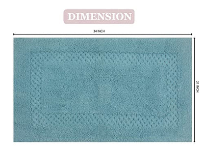 Home Weavers Classy Bathmat 100% Cotton Bathroom Rugs Set, Bathroom Décor, Washable Rug, Extra Soft and Absorbent Bath Rug, Kitchen Mat, Bath Mat Set, Bath Floor Mat Non Slip, 21"x34" Rectangle, Aqua