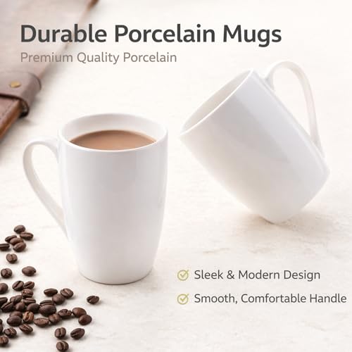 GBhome White Coffee Mugs Set of 12, 12 oz Ceramic Coffee Cups | Classic COffee Mugs for Home,Office&Restaurant,Tea/Espresso/Cappuccino. Dishwasher&Microwave Safe - color: Off White 2, size: 12 oz (12 Piece Set)