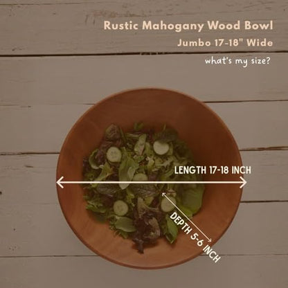 Rustic Wood Bowls for Serving Salads (Jumbo (17-18")) - size: Jumbo (17-18")