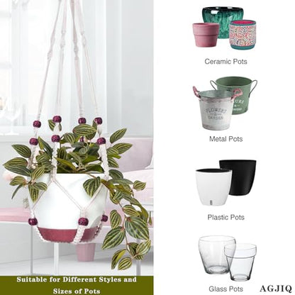 43 Inch Macrame Plant Hanger Large,Heavy Duty Indoor Hanging Plant Holder for Plants Pots Hangers for Live Plants,Outdoor Garden Home and Boho Wall Home Ceiling Decor,2 Set(Planter Pot Not Included)