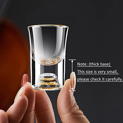 20ml (0.67 oz) Shot Glasses Set of 6, Crystal 20ml Glass Set for Vodka | Shot Cups Decorated with 24K Gold Flakes for Whiskey, Tequila, Mini Shot Glass Perfect for Party, Bar, Club - size: 6 Pack 20ml