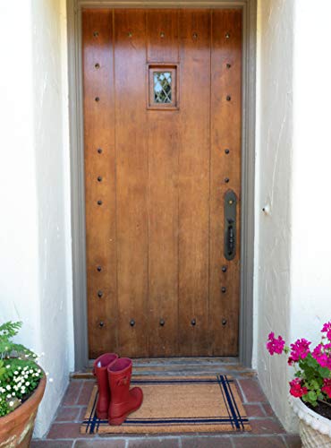 KAF Home New Coir Doormat, Heavy-Duty, Weather Resistant, Non-Slip PVC Backing, Indoor and Outdoor Use, Blue - color: Blue
