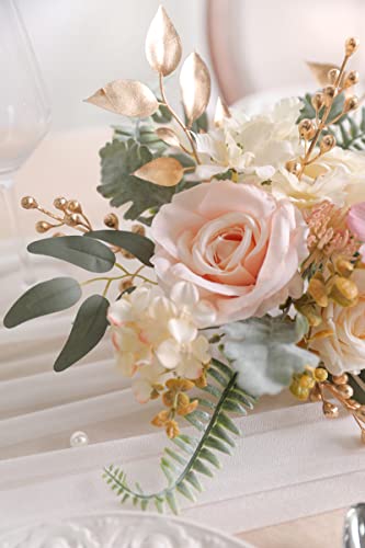 Serra Flora Artificial Greenery Spray Box Set(Pack of 54pcs) with 6 Kinds of Golden Green Filler for Wedding Bouquet Table Centerpieces and Floral Arrangement (Golden&Green) - color: Golden&green
