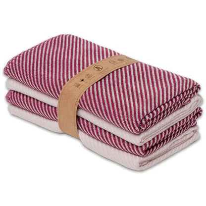 Ossano Cute Kitchen Towels - 4 Pack, (20" x 30") - Elegant & Pretty - Versatile as, Cute Hand Towels, Decorative Kitchen Towel, Dishcloths, Pretty Dish Towel, Burgundy and Powder Pink - color: Burgundy and Powder Pink