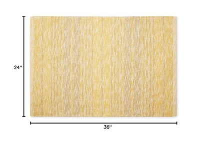 DII Woven Rag Rug Collection Recycled Yarn Variegated Rustic Stripe, 2x3', Honey Gold - color: Honey Gold