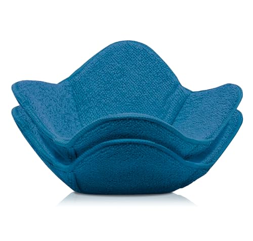 Set 2X Light Blue 7" sq. x 4"H Microwave Polyester Bowl Cloth - Home Kitchen Plate Hot Pads Pot for Microwaveable - Hot Heatproof Plate Holder Pots Holders for Bowls - Good Kitchen Accessories - color: Color 7