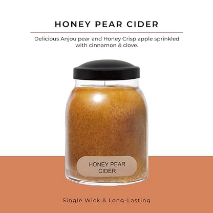 A Cheerful Giver - Honey Pear Cider Baby Scented Glass Jar Candle (6oz) with Lid & True to Life Fragrance Made in USA - size: 6 oz, style: Honey Pear Cider