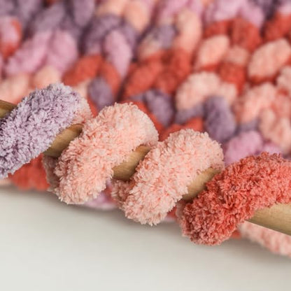 Jumbo Chunky Yarn for Hand Knitting - Super Thick Chenille Chunky Yarn for Crocheting - Extra Soft Bulky Fluffy Blanket Big Yarns 8 Jumbo Pack (27yds,8 oz Each Skein) - color: Sunset Sherbet