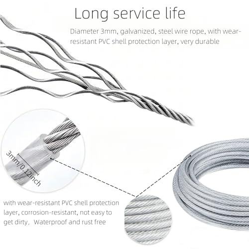 4 Pcs 40 Inch Premium Metal Planter Hangers，Bird Feeder Cable for Tree with Carabiner Clip，Bird House Hanging Hook and Chain Wire for Bird Feeders and Birdhouses，Baths，Baskets，Suet，Outdoor Camping