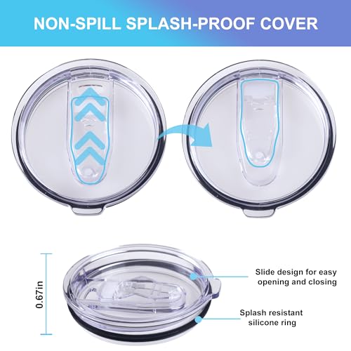 2 Replacement Lids for 20oz Stainless Steel Tumbler Lids-Replaces Only Covers With a Top Diameter of 3.4 inches（Bottom Diameter of 3.23 inches） - color: 20OZ Seal (2 Transparent)
