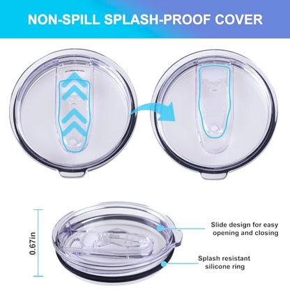 2 Replacement Lids for 20oz Stainless Steel Tumbler Lids-Replaces Only Covers With a Top Diameter of 3.4 inches（Bottom Diameter of 3.23 inches） - color: 20OZ Seal (2 Transparent)