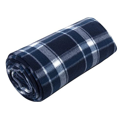 Trail maker 50x60 Throw Blankets, Plaid Fleece Throw Blankets for Bedroom, Couch, Livingroom, Chair, Pets, Outdoors - color: Blue
