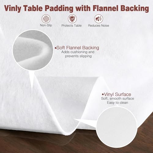 Table Protector Pad for Dining Room Table, Waterproof Heavy Duty Table Pad Under Tablecloth with Flannel Backing, Heat Resistant Non Slip Vinyl Table Cover Protector, Cut to Fit Rectangle 72 x 54 Inch - size: 72" x 54" (Rectangular)