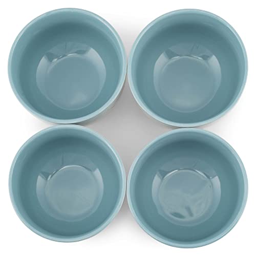 Elanze Designs Bistro Glossy Ceramic 4 inch Cute and Small Dessert Bowls Set of 4 - Perfect for Everyday uses from Snacks, Ice Cream, Candy and Treats, Ice Blue - color: Ice Blue, style: 4 inch Dessert