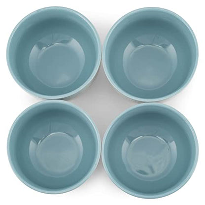 Elanze Designs Bistro Glossy Ceramic 4 inch Cute and Small Dessert Bowls Set of 4 - Perfect for Everyday uses from Snacks, Ice Cream, Candy and Treats, Ice Blue - color: Ice Blue, style: 4 inch Dessert