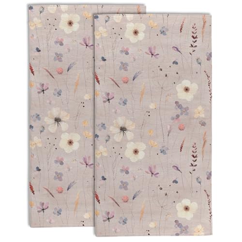 Watercolor Wildflower Kitchen Hand Towel Set of 2,Meadow Botanical Floral Leaves Bathroom Hand Towel,Soft Absorbent Decorative for Bathroom Kitchen Hotel Gym - color: Color3
