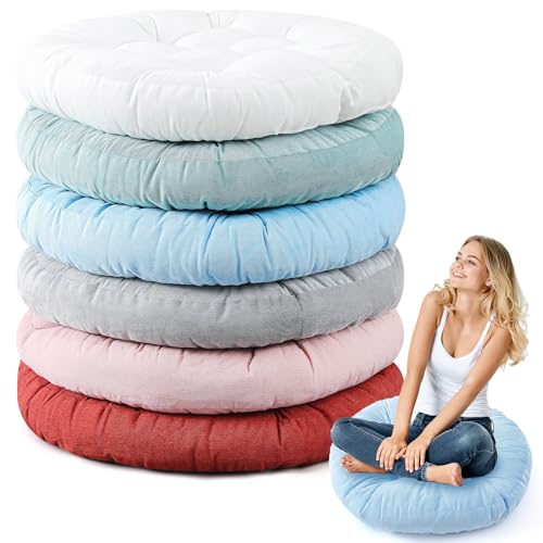 Jerify Vivid Color 6 Pcs Large Floor Pillow Cushion,Round 22 x 22 | Round Square Flexible Seating Floor Meditation Pillow for Classroom Adult Picnic Party Learning Daycare School Reading Corner - color: Vivid Color, size: Round 22 x 22