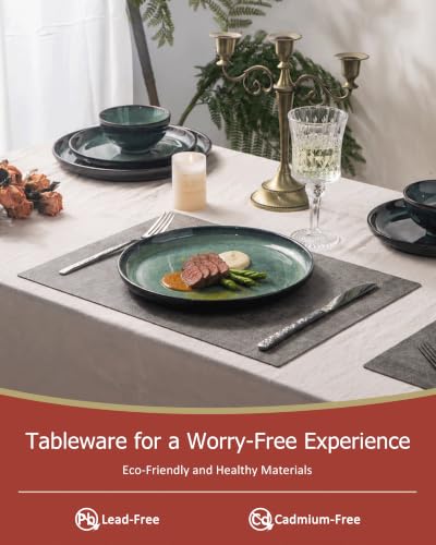 Ceramic tableware set, suitable for 4-piece and 12 piece hand-painted glazed dish and bowl sets, scratch resistant tableware sets, ovens, microwaves, and dishwashers, safe and green - color: style - 7