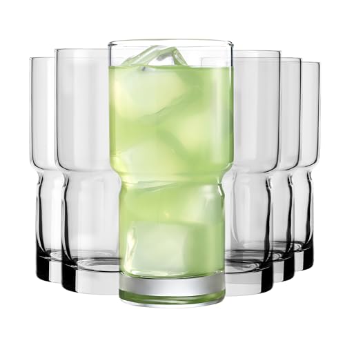 Libbey Newton Tumbler Drinking Glasses, Stackable, Tall Drinking Glasses Set of 6, 16 oz Glasses Drinking Set for Holidays, Birthdays, and More - color: Tumbler