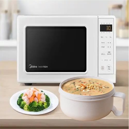 OZY Microwave Bowl Set with Lids and Handles,Ramen Noodles Cup Mug for Instant Noodles,Oatmeal,Salad,Soup,Cereal,Ideal for Home,Office, Dorm (1Beige) - color: 1Beige