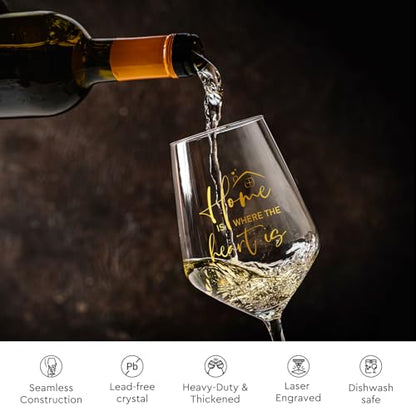 AW BRIDAL House Warming Gifts New Home Wine Glasses Set of 2 for Couples | New Apartment Gift Basket for Homeowner, Cool Housewarming Party Decorations Ideas, 2026 Closing Gifts for Home Buyers - style: Housewarming (Home)