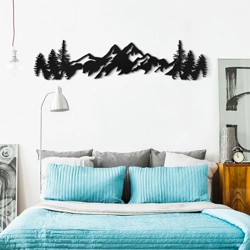 Royxen Metal Mountain Wall Art 71 Inch /54 Inch Long, Mountain Wall Decor, Mountain Art Wall Hangings for Living Room, Bedroom (54 x 13 Inches) - size: 54"L x 13"W