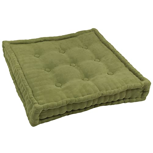 Blazing Needles Button-Tufted Microsuede Square Floor Pillow, 25", Sage - color: Sage