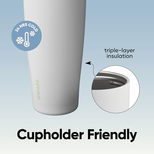 Owala FreeSip Tumbler Stainless Steel Water Bottle 40 oz Iced Breeze | Triple-Layer Insulation | Leak-Proof Lid with Push-Button | Double Threaded Lid for Left and Right-Handed Drinking - color: Iced Breeze, size: 40 Ounces