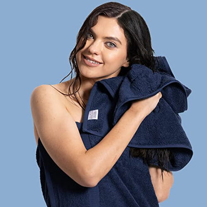 Chakir Turkish Linens | Hotel & Spa Quality 100% Cotton Premium Turkish Towels | Soft & Absorbent (6-Piece Hand Towels, Navy) - color: Navy