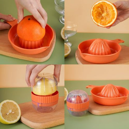 Lemon Squeezer Manual, 2 PCS Citrus Orange Juicer with Plastic Cup, Easy Use Fruit Press for Bar Home, Multi-function Handheld Kitchen Vegetable Gadgets