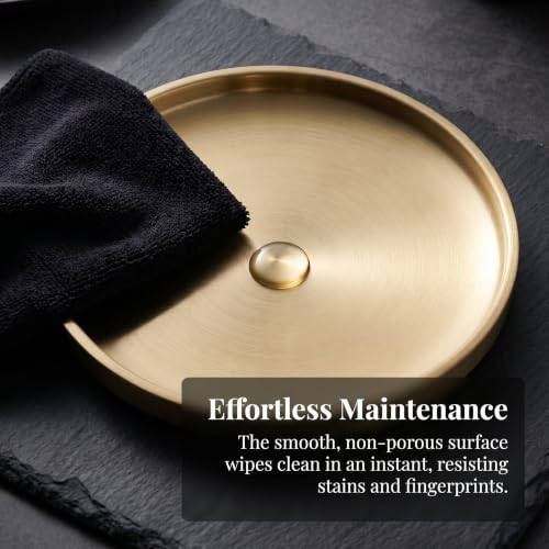 Kichvoe 2pcs Small Gold Key Holder Bowl for Entryway Table, Stainless Steel Ring Holder Tray with Dedicated Sections for Keys and Jewelry, Polished Surface, Minimalist Modern Decorative