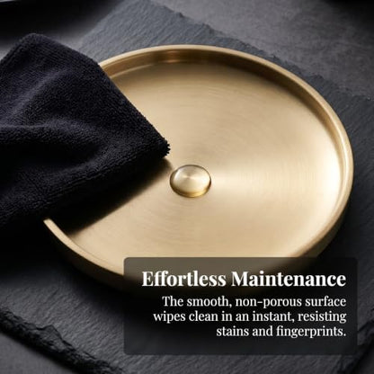 Kichvoe 2pcs Small Gold Key Holder Bowl for Entryway Table, Stainless Steel Ring Holder Tray with Dedicated Sections for Keys and Jewelry, Polished Surface, Minimalist Modern Decorative