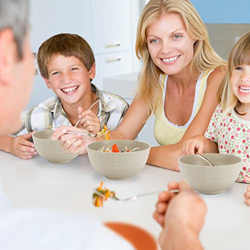 Wheat Straw Bowl Sets,8 PCS Unbreakable Cereal Bowls 26 OZ,Microwave and Dishwasher Safe Bowls, Kitchen Bowl suitable for cereal,salad,snack and soup (Beige) - color: Beige, size: 26 oz