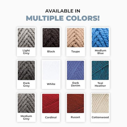 Mary Maxim Titan Bulky Yarn, Weight 5 Acrylic, Chunky Yarn for Crocheting and Knitting, Ideal for Thick, Soft Blankets, Throws, and Graph Style Sweaters, 80 Yards - Dark Grey - 1 Skein - color: Dark Grey