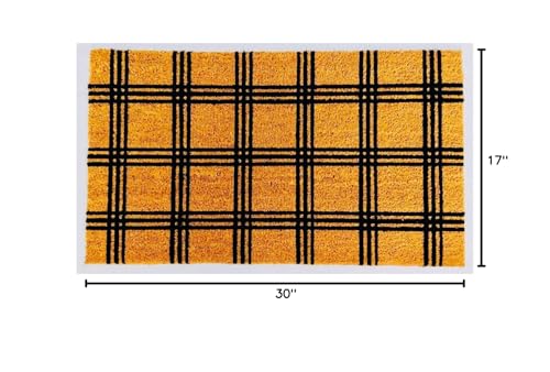 KAF Home - 17" x 30" Coir Doormat - Triple Stripe Grid