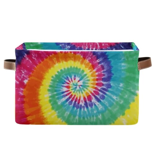 Tie-Dye Rectangular Storage Basket Organizer Bin Shelf Baskets For Clothes Gifts For Home Office Dorm - color: Tie-Dye