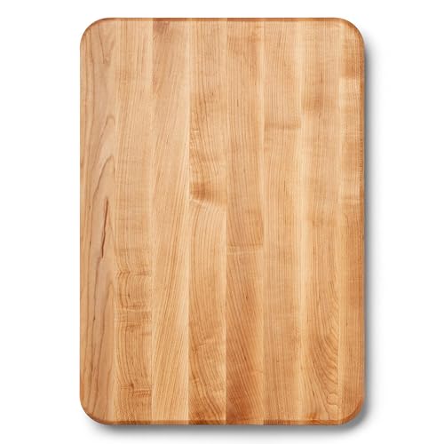 John Boos Chop-N-Slice Series Rectangular Maple Cutting Board, 20" x 14" x 1.25", 10 lb – Reversible Edge-Grain Butcher Block with Finger Grips, Made in the USA - size: 20"L x 14"W