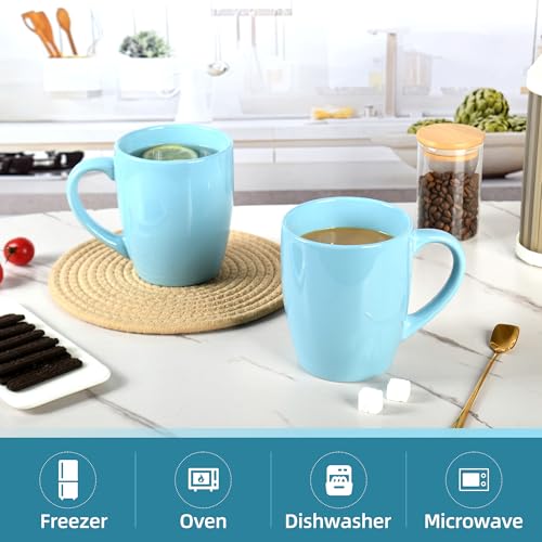 BYCNZB 27OZ Extra Large Ceramic Coffee Mug, Jumbo Coffee Mugs, Big Tea Cups with a Large Handle for Office and Home set of 2 (Light blue) - color: Light Blue